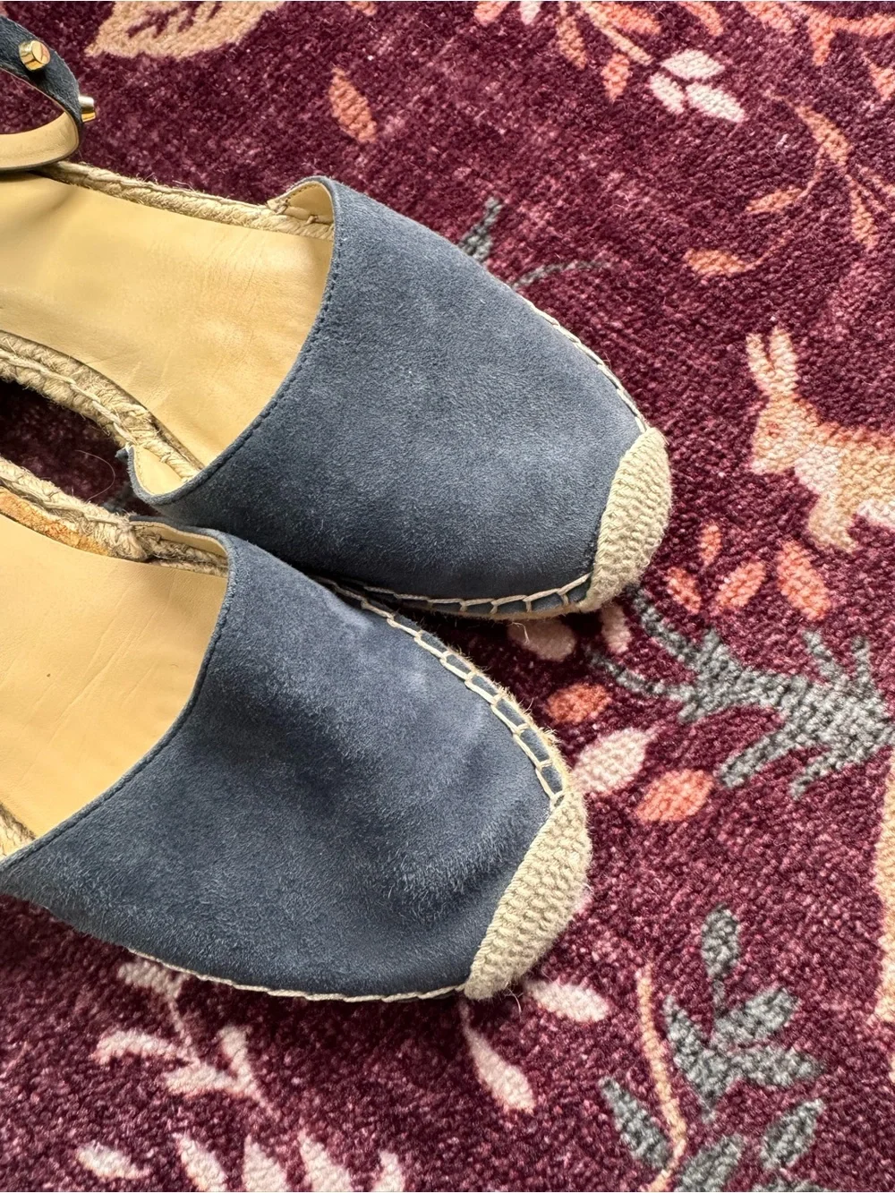 Marc Fisher Maci Studded Blue Suede wrap Espadrille sandals in 9 vacation